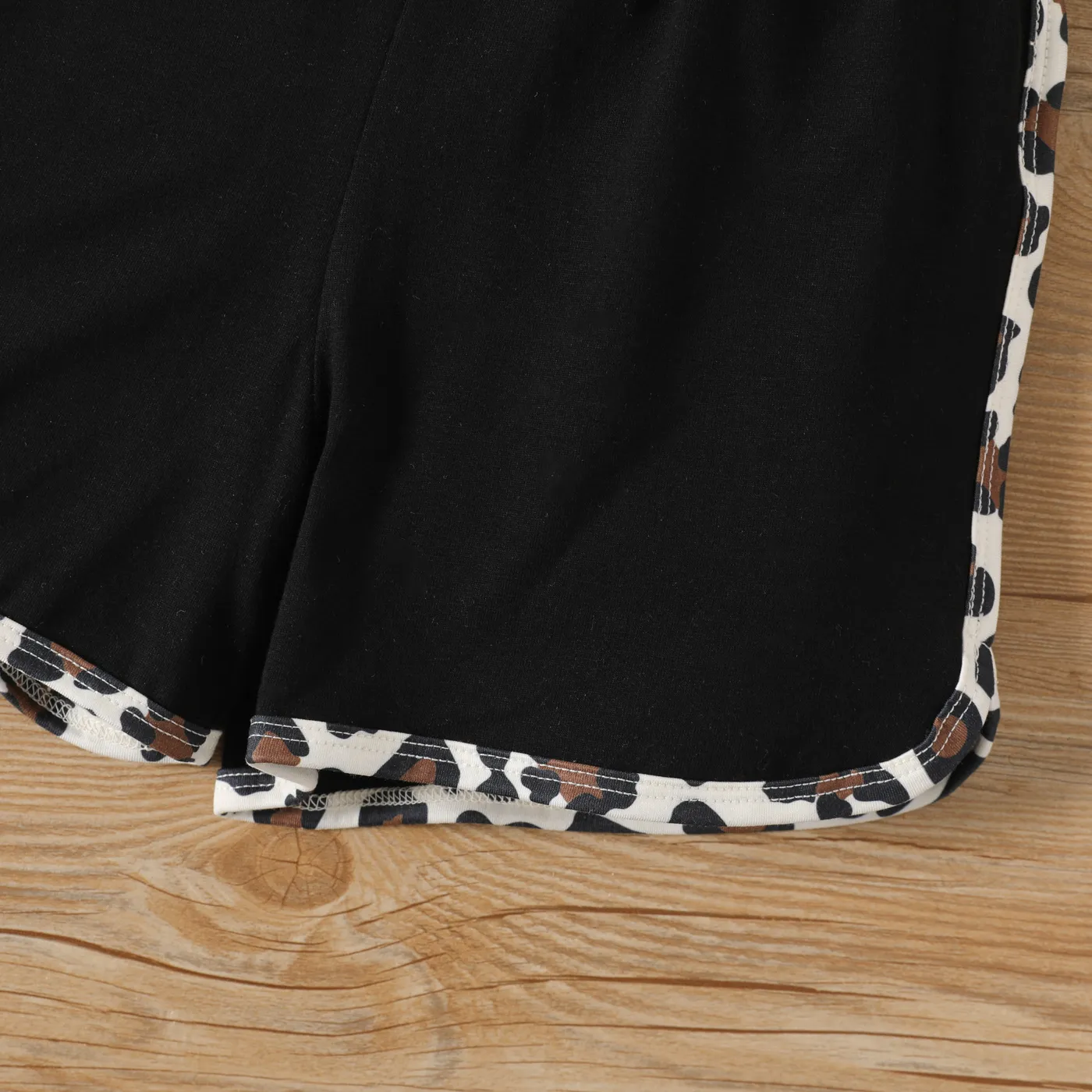 2pcs Toddler Girl Letter Leopard Print Tank Top and Elasticized Shorts Set  image 6