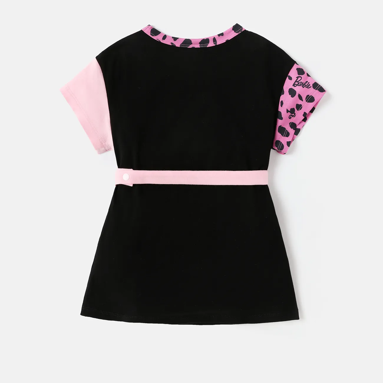 Barbie Kleinkind / Kind Mädchen Leopard / Colorblock Print Naia™ Kurzarmkleid mit Bauchtasche Farbblock big image 1