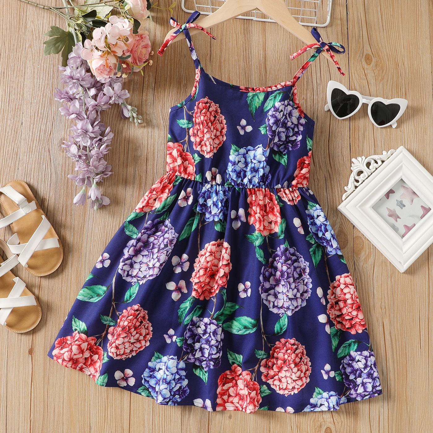 Kid Girl Allover Floral Print Slip Dress