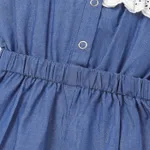 Baby Girl 100% Cotton Denim Splice Ruffled Sleeveless Romper Shorts  image 4