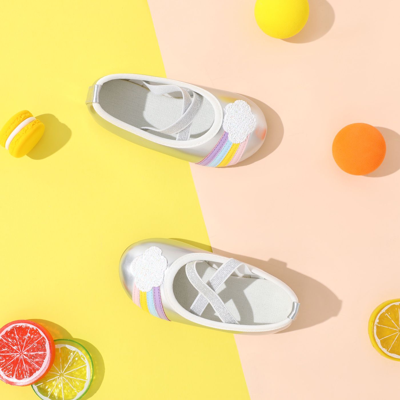 

Toddler/Kid Floral Rainbow Pattern Shoes