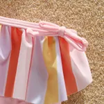 2Pcs Toddler Girl Colorful Stripe Pom Pom Decor Two-piece Swimsuit Set  image 5