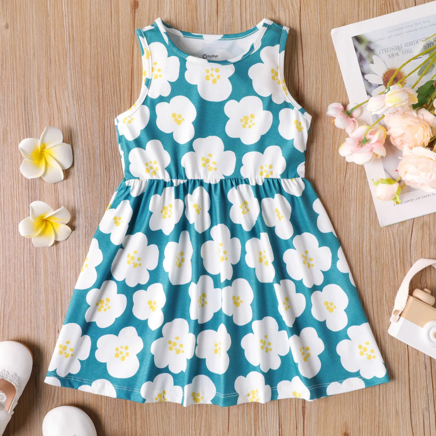 Toddler/Kid Girl Heart Print/Polka dots Sleeveless Dress