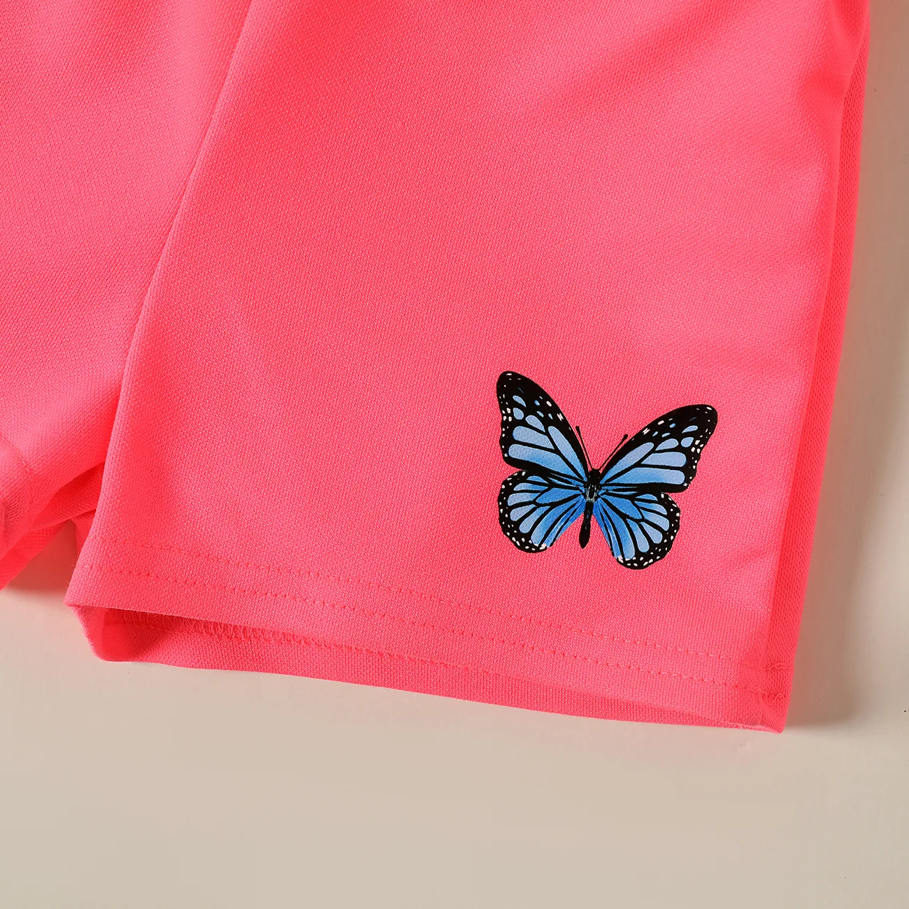 2 unidades Niño pequeño Chica Camiseta sin mangas A la moda Mariposa conjuntos de chaleco Roseo big image 1