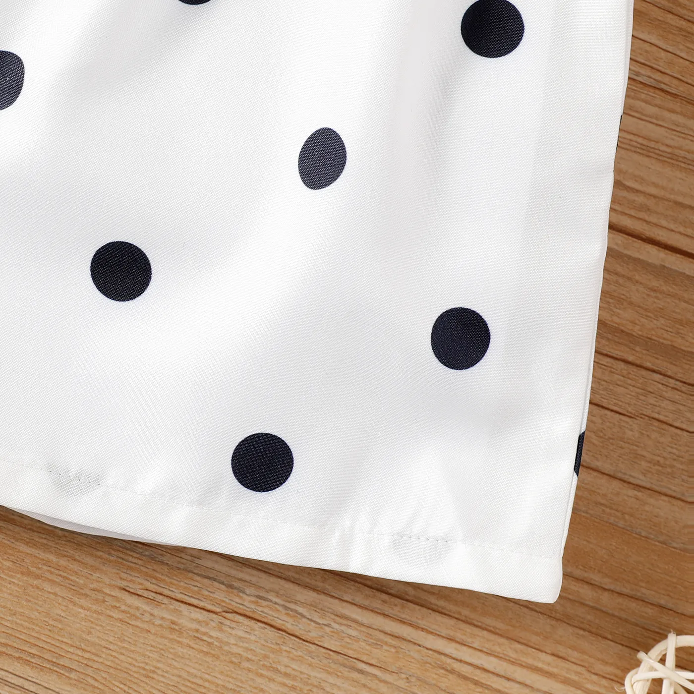 Toddler Girl Polka dots Bell sleeves Belted Romper Jumpsuit Shorts  image 6