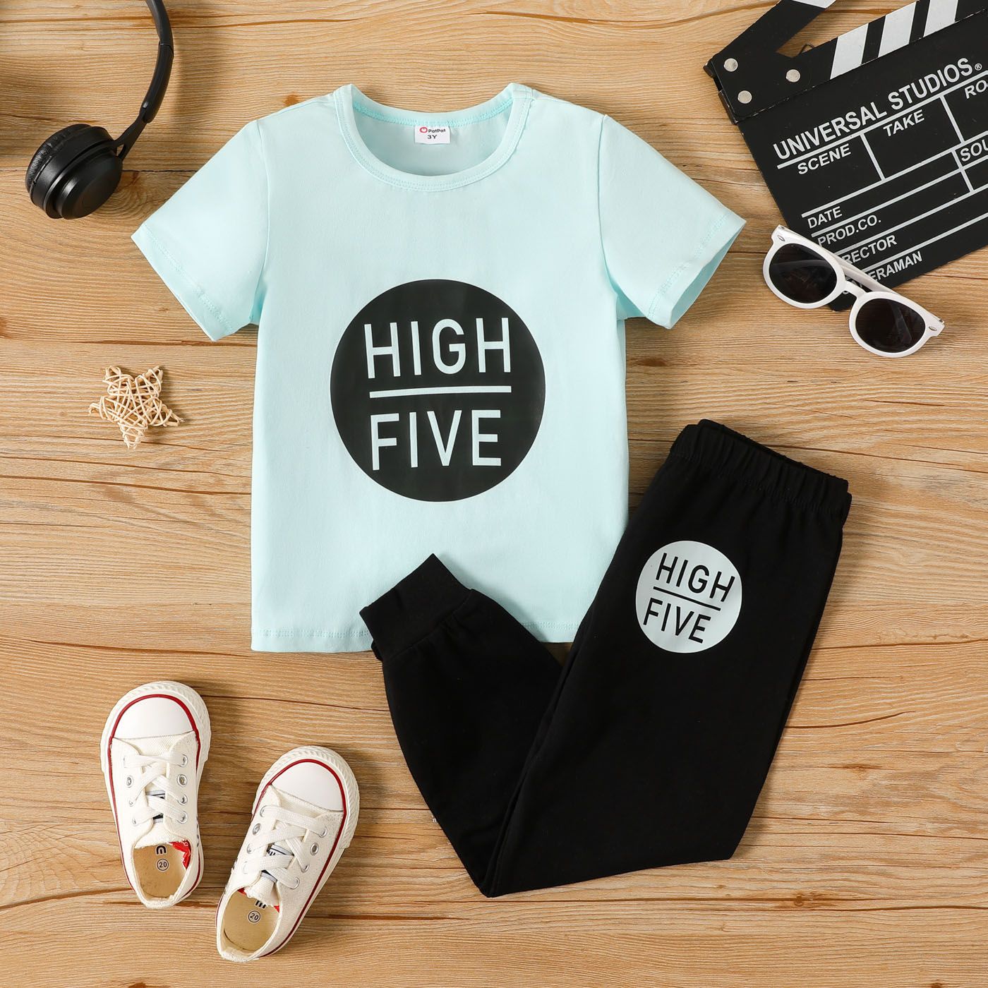 

2pcs Toddler Girl/Boy Letter Print Short-sleeve Cotton Tee and Pants Set