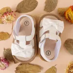 Baby/Toddler Bow Decor Sweet Solid Non-slip Prewalker Sandals White image 5