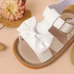 Baby/Toddler Bow Decor Sweet Solid Non-slip Prewalker Sandals White image 3
