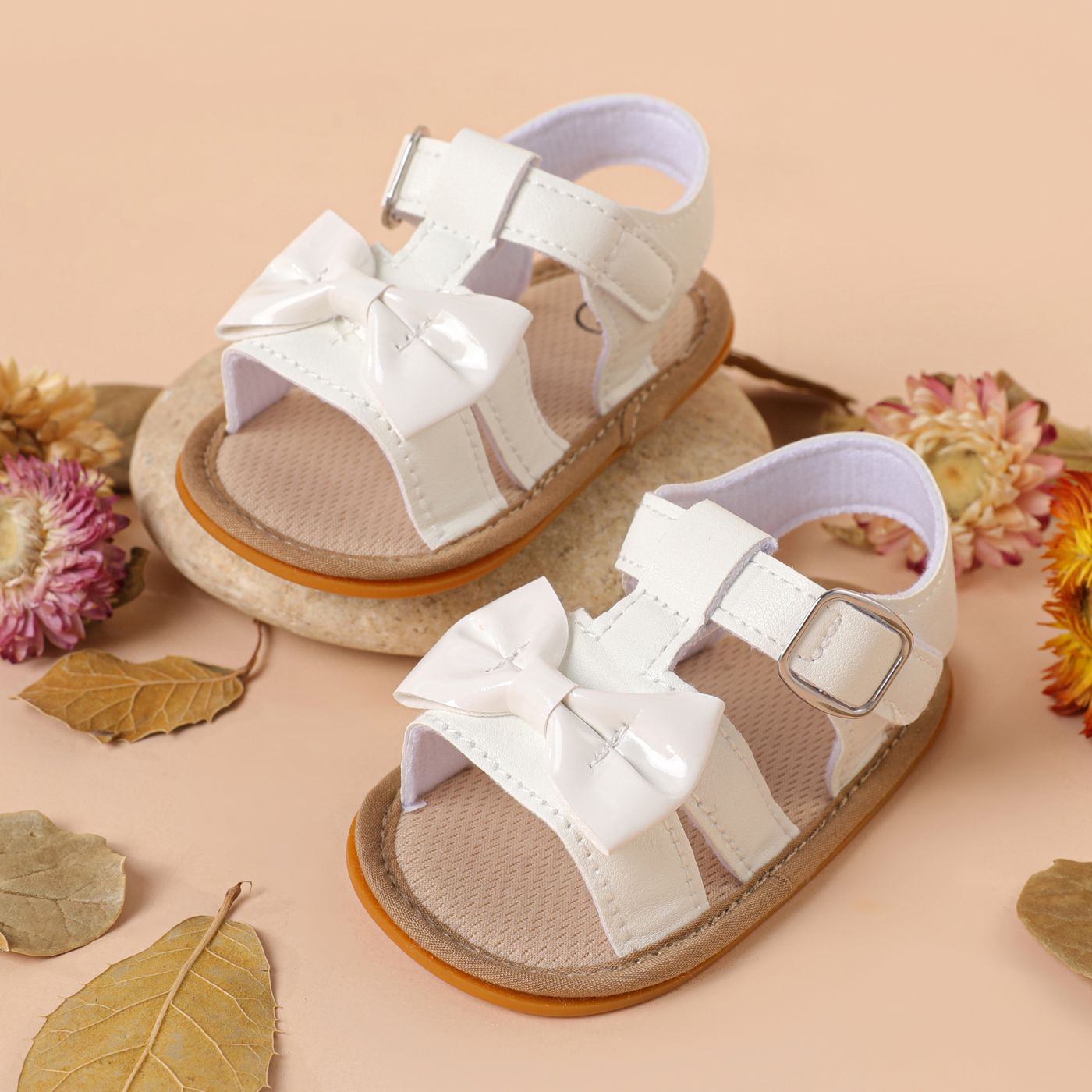 Baby/Toddler Bow Decor Sweet Solid Non-slip Prewalker Sandals