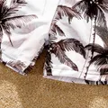 Family Matching Allover Coconut Tree Print Spliced Ruched One-piece Swimsuit and Swim Trunks  image 4