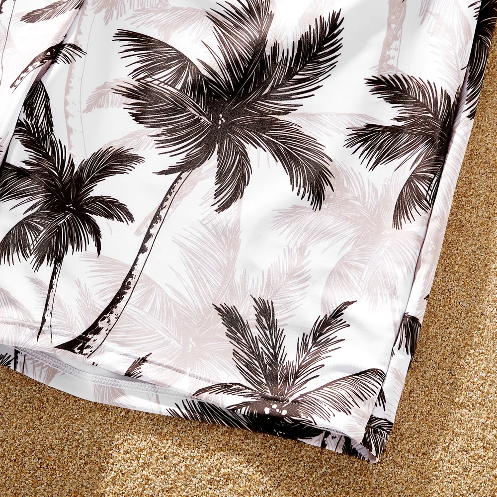 Family Matching Allover Coconut Tree Print Spliced Ruched One-piece Swimsuit and Swim Trunks  big image 18