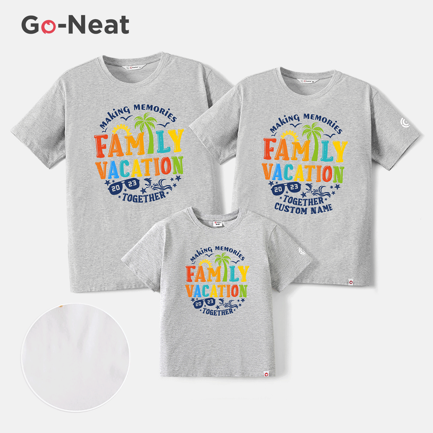 

Go-Neat Water Repellent and Stain Resistant Family Matching Colorful Letter Print Short-sleeve Tee