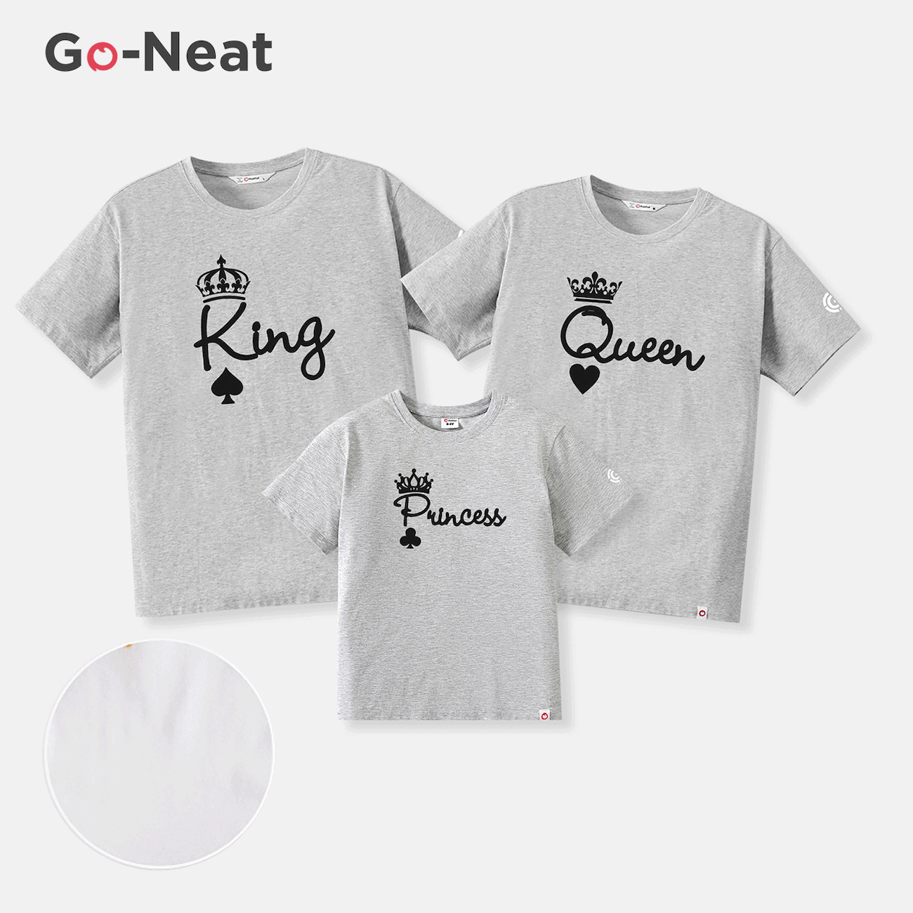 Go-Neat Water Repellent and Stain Resistant Family Matching Crown & Letter Print Short-sleeve Tee  big image 1