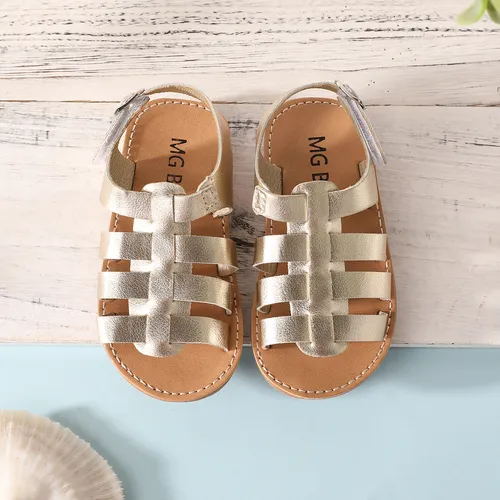 Toddler / Kid Solid Caged Buckle Velcro Sandals