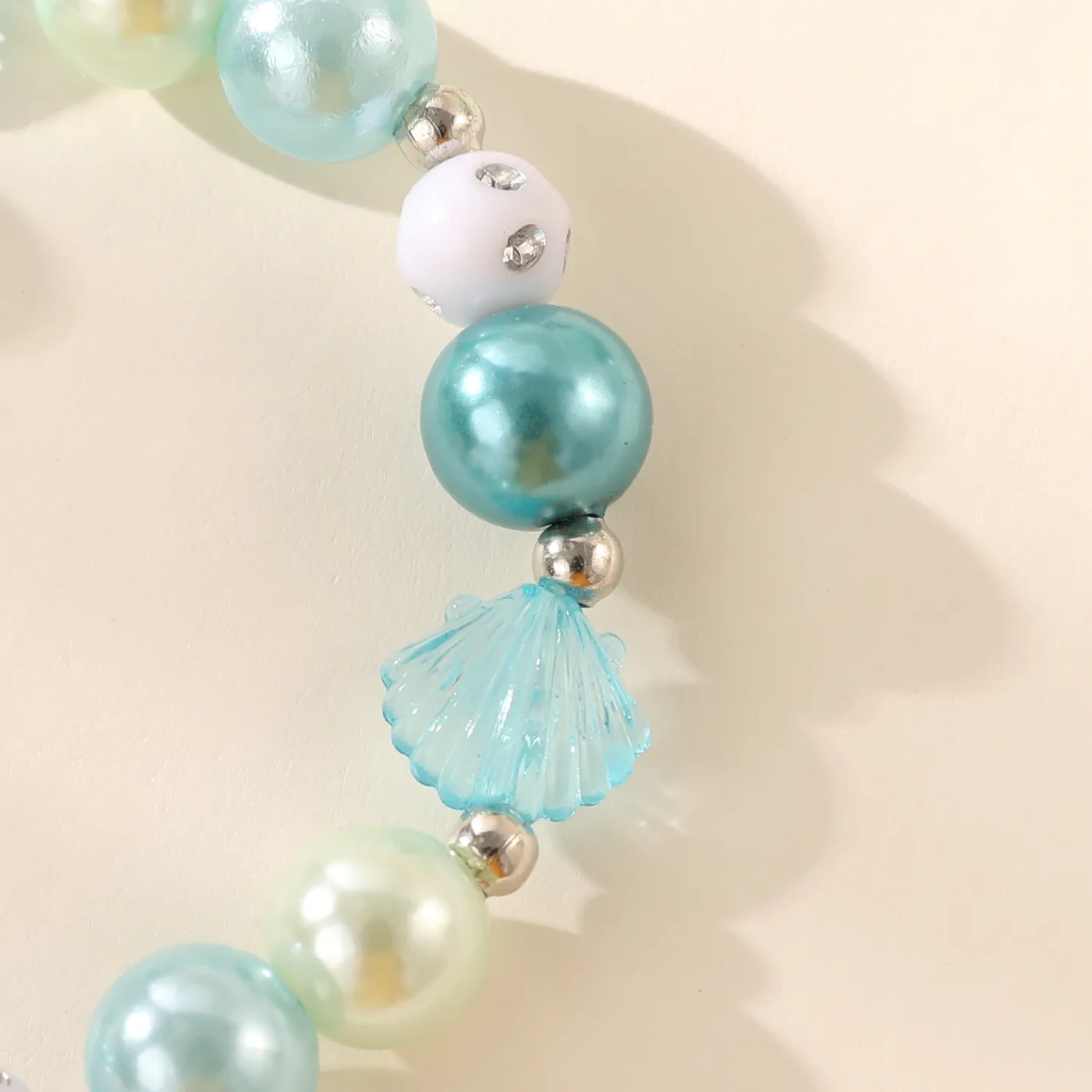 Toddler / Kid Mermaid Charm Beaded Bracelet (Random Bead Color) Blue image 3