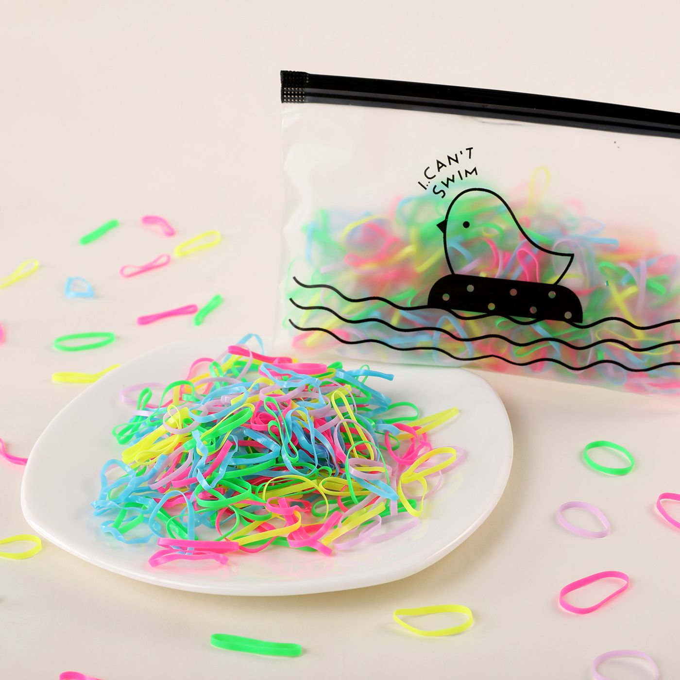 500-piece Pretty Disposable Hair Ropes For Girls