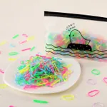 500-piece Pretty Disposable Hair Ropes for Girls Green