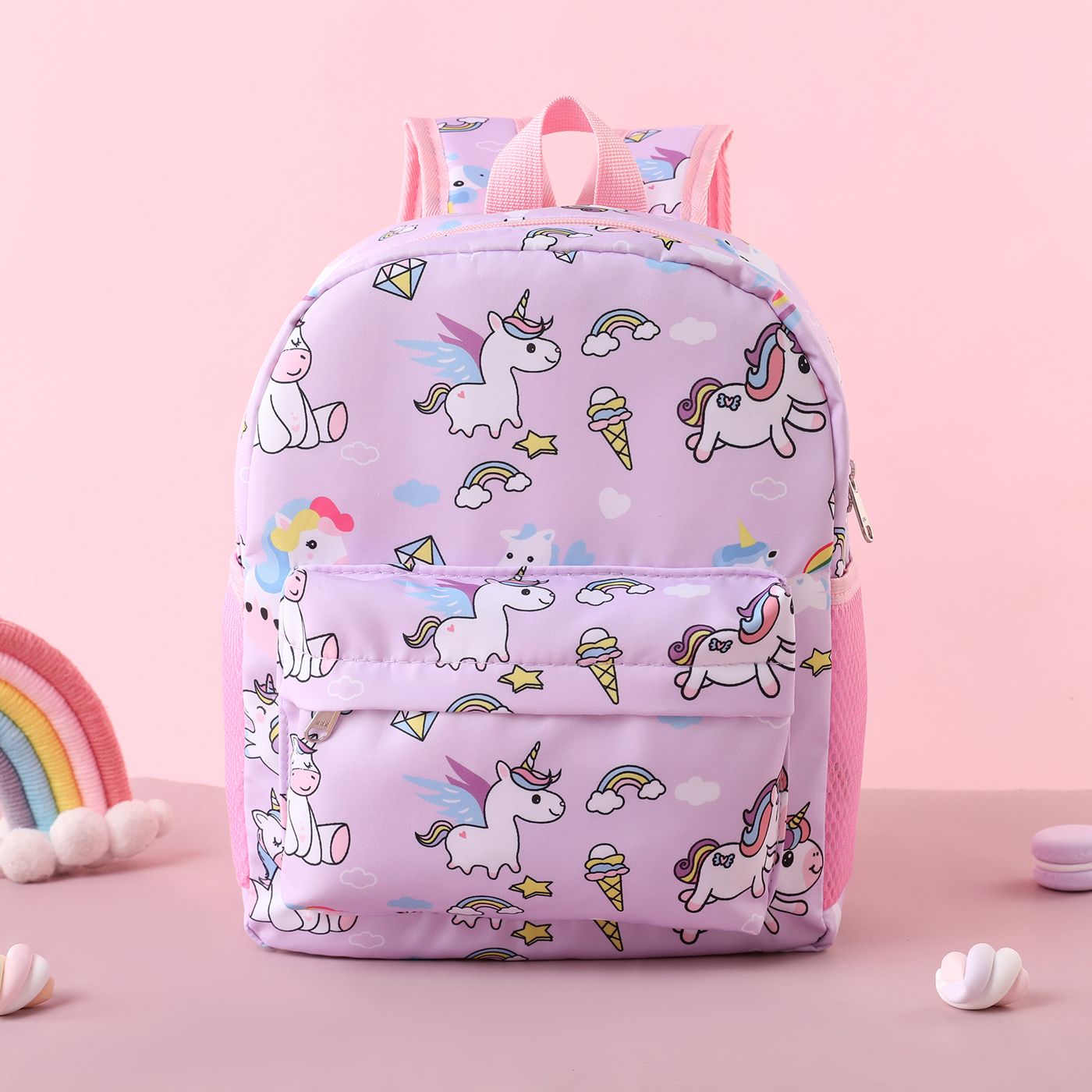 

Kids Unicorn Pattern Flat Cartoon Large Capacity Backpack Travel Bag Preschool Backpack