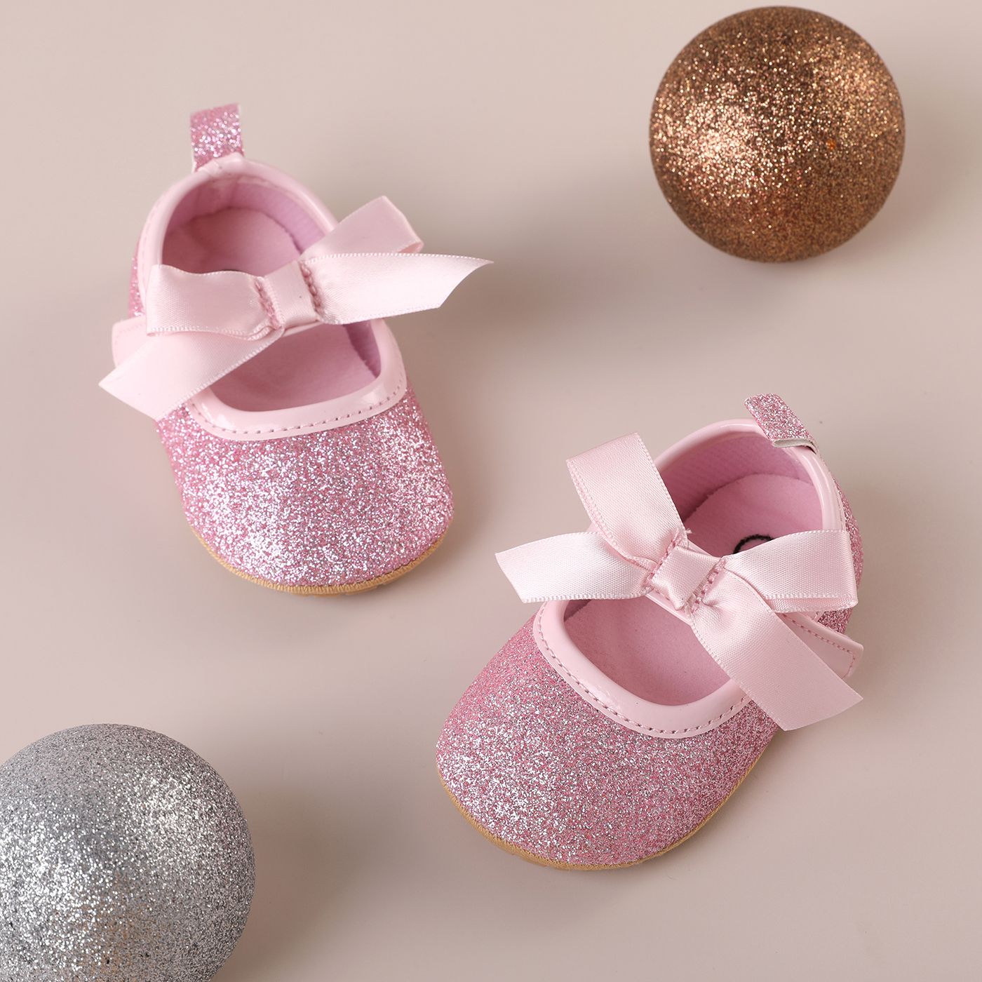 Baby/Toddler Bow Decor Glitter Prewalker Shoes