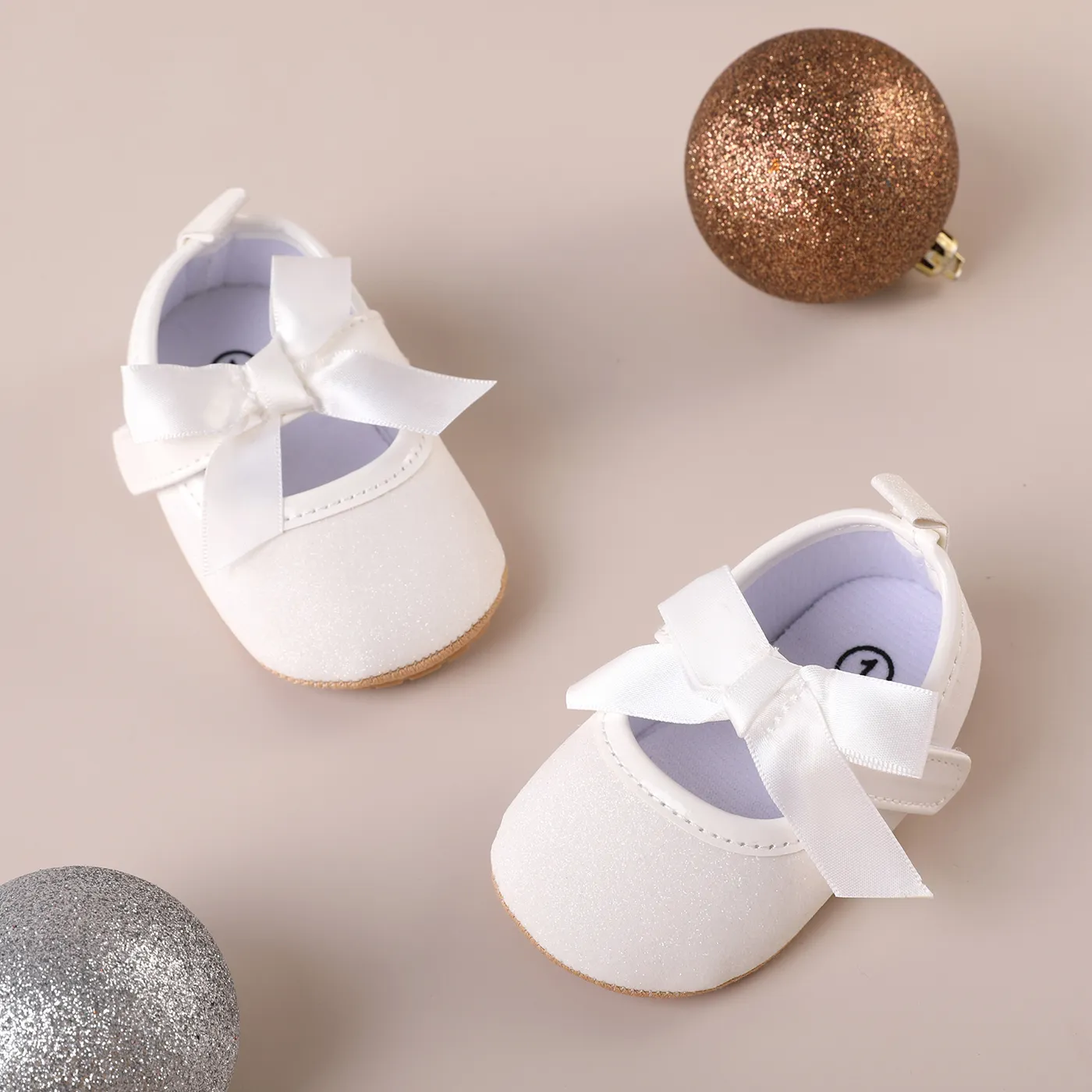 Baby/Toddler Bow Decor Glitter Prewalker Shoes