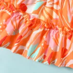 2Pcs Toddler Girl Allover Print Off-Shoulder Flared Sleeves Top & Skirt Set  image 5
