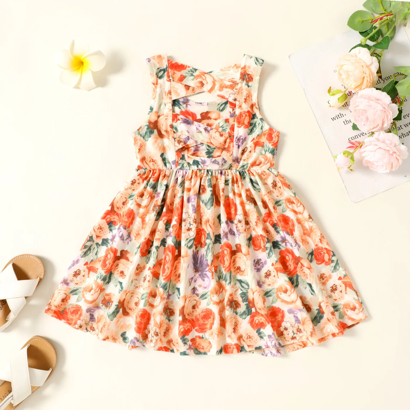 Toddler Girl Naia Crisscross Back Allover Floral Print Tank Dress  image 2