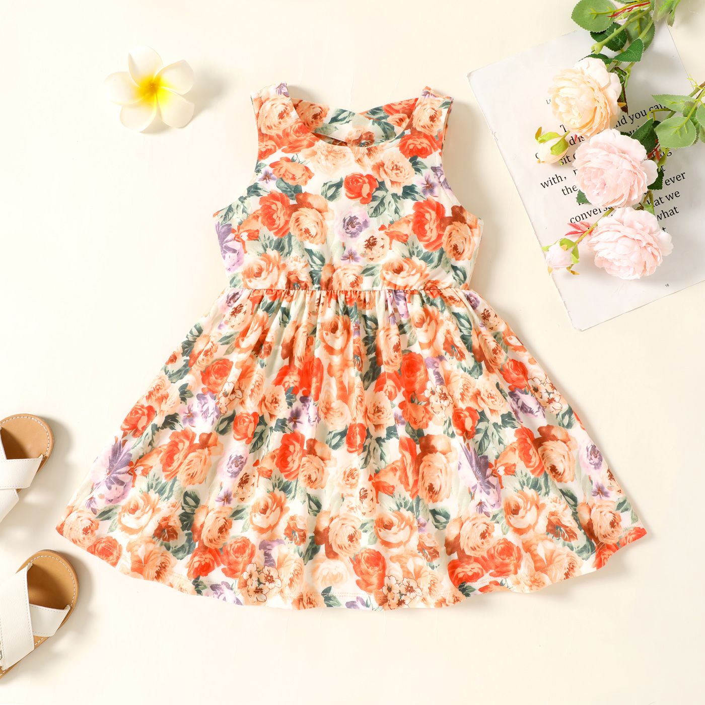 

Toddler Girl Naia Crisscross Back Allover Floral Print Tank Dress