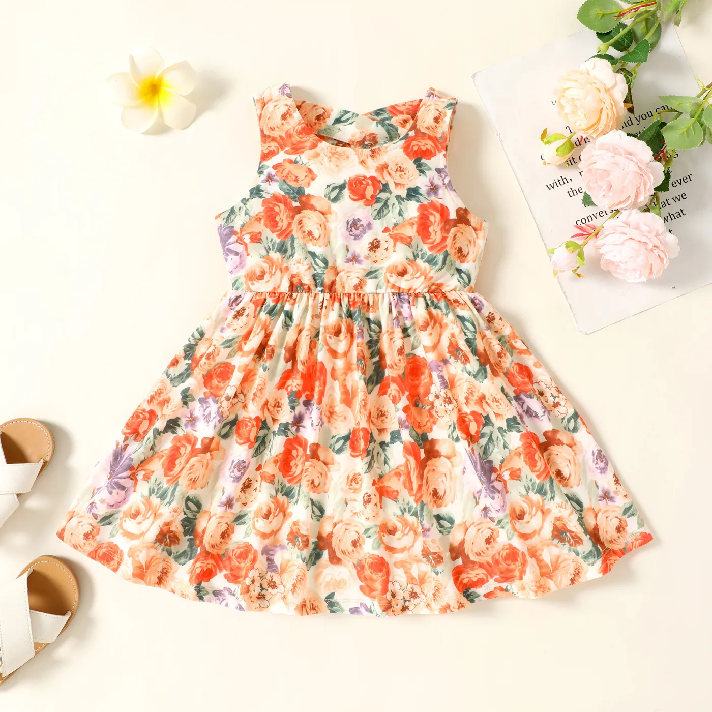 Toddler Girl Naia Crisscross Back Allover Floral Print Tank Dress  big image 1