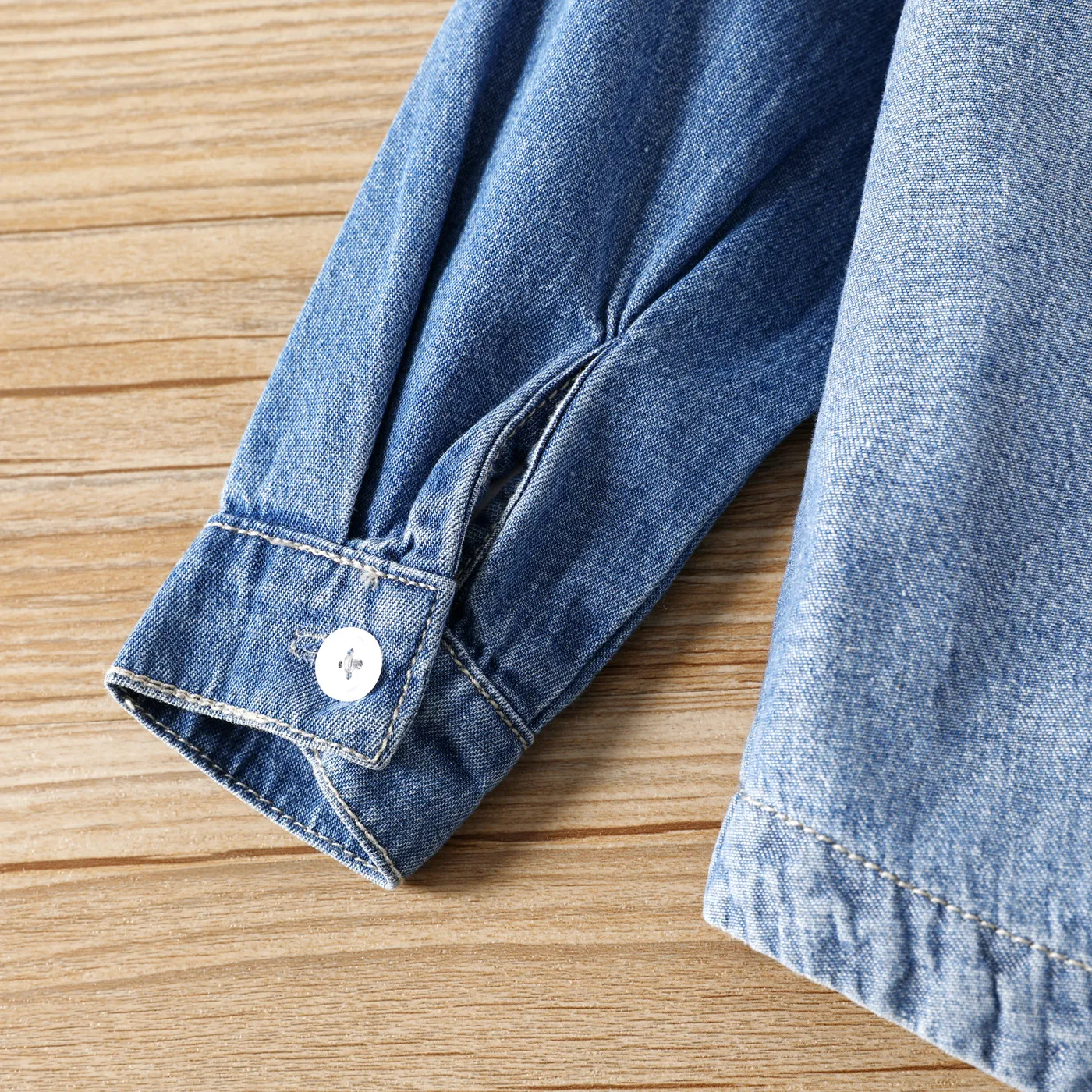 Toddler Girl Button Front Long-sleeve Denim Shirt DENIMBLUE image 5