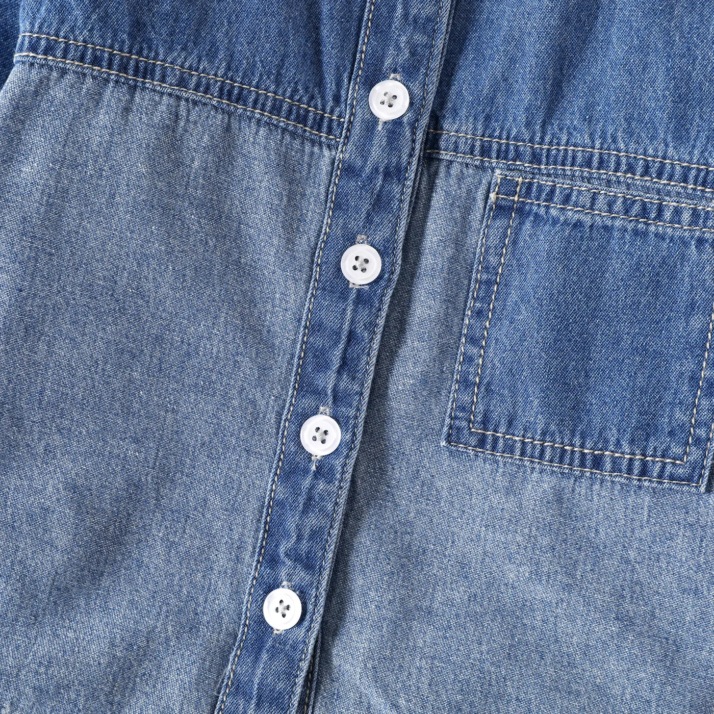 Toddler Girl Button Front Long-sleeve Denim Shirt DENIMBLUE image 4