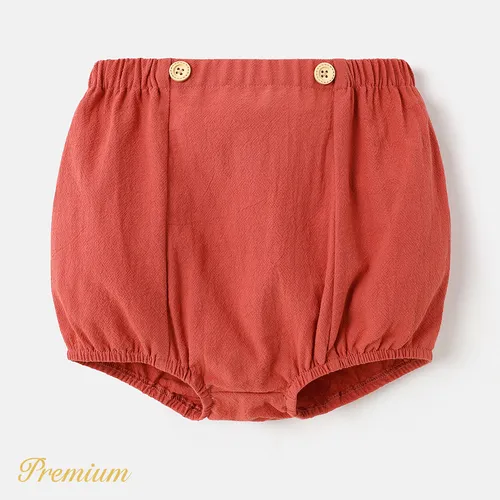 Baby Boy/Girl 100% Cotton Button Front Solid Shorts