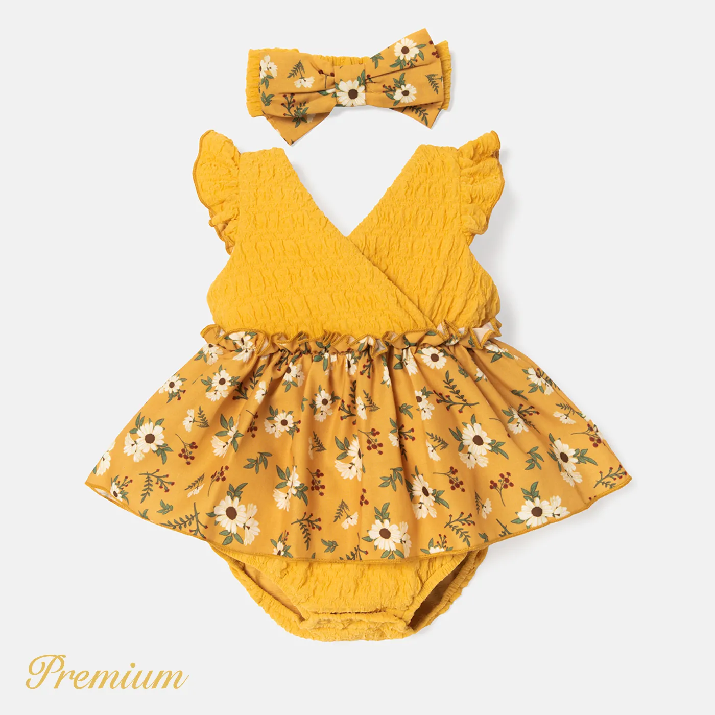 

<Daisy Dream> Baby Girl Cotton Yellow Floral Series