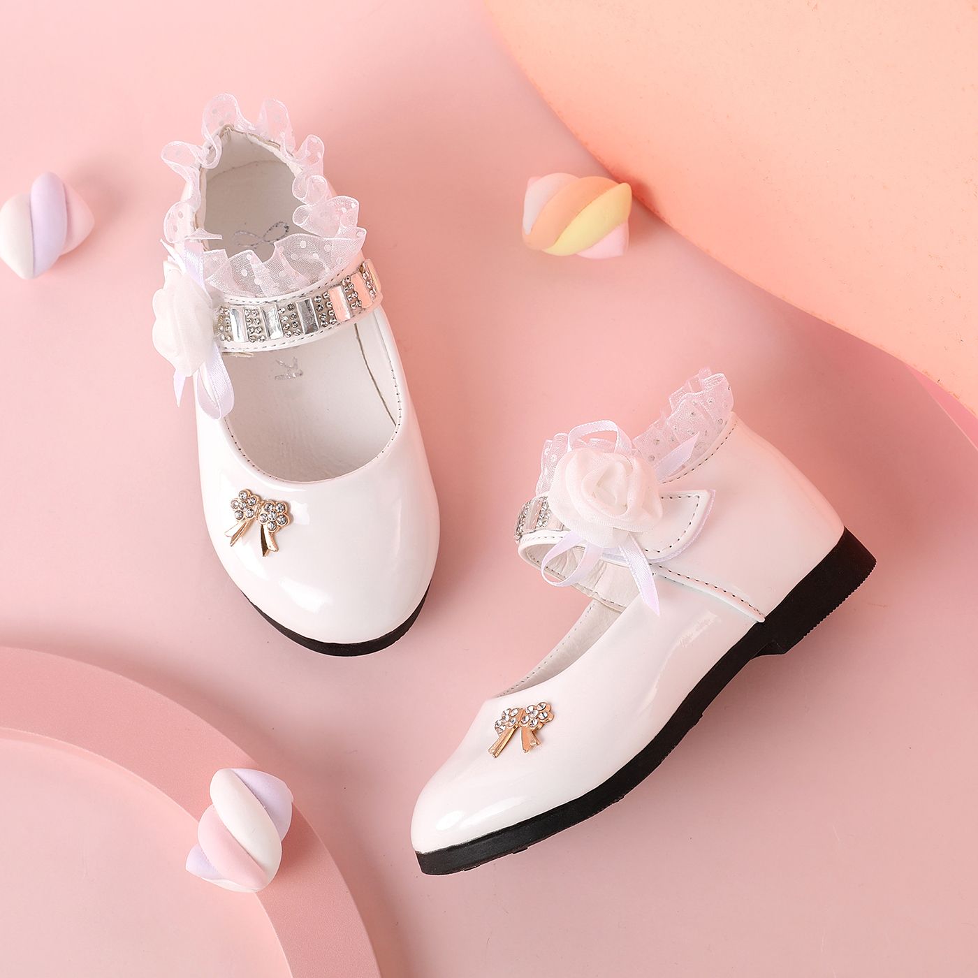 

Toddler/Kid Girl Sweet Style Solid Pattern Lace Shoes