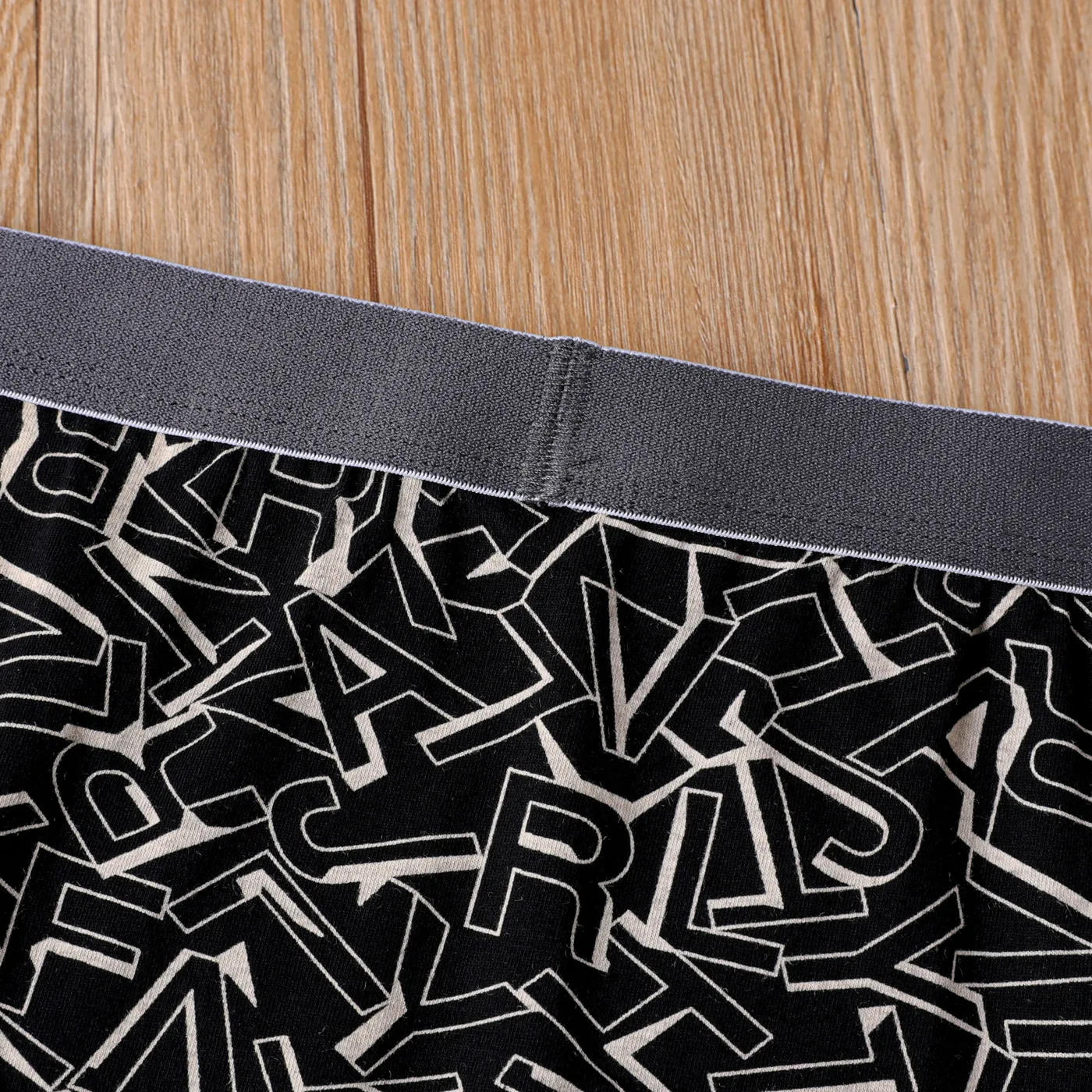 Kid Boy Letter Print Cotton Boxer Briefs Underwear Black image 5