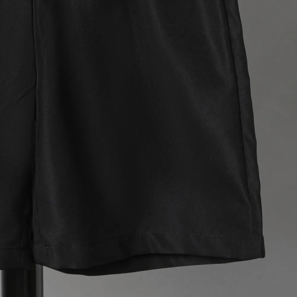 2pcs Kid Boy Allover Print Short-sleeve Bow Tie Shirt and Black Shorts Set  big image 5