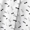 2pcs Kid Boy Allover Print Short-sleeve Bow Tie Shirt and Black Shorts Set  image 4