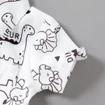 2pcs Baby Boy Allover Dinosaur Print Short-sleeve Shirt and Solid Shorts Set  image 4