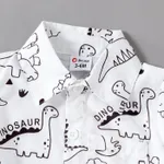 2pcs Baby Boy Allover Dinosaur Print Short-sleeve Shirt and Solid Shorts Set  image 3