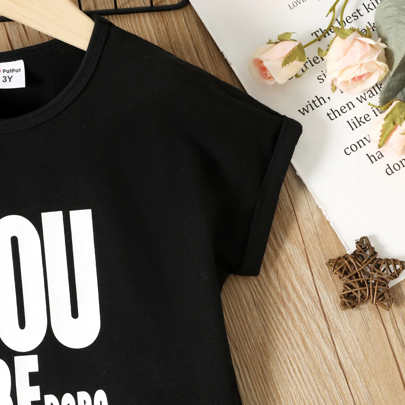 Toddler Girl Cotton Letter Print Short-sleeve Tee Dress  image 5