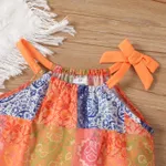2pcs Toddler Girl Boho Cami Top and Solid Elasticized Shorts Set  image 3