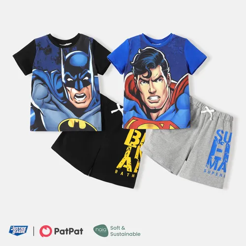 Superman Toddler/Kid Boy 2pcs Letter & Character Print Naia Short-sleeve Tee and Shorts Set