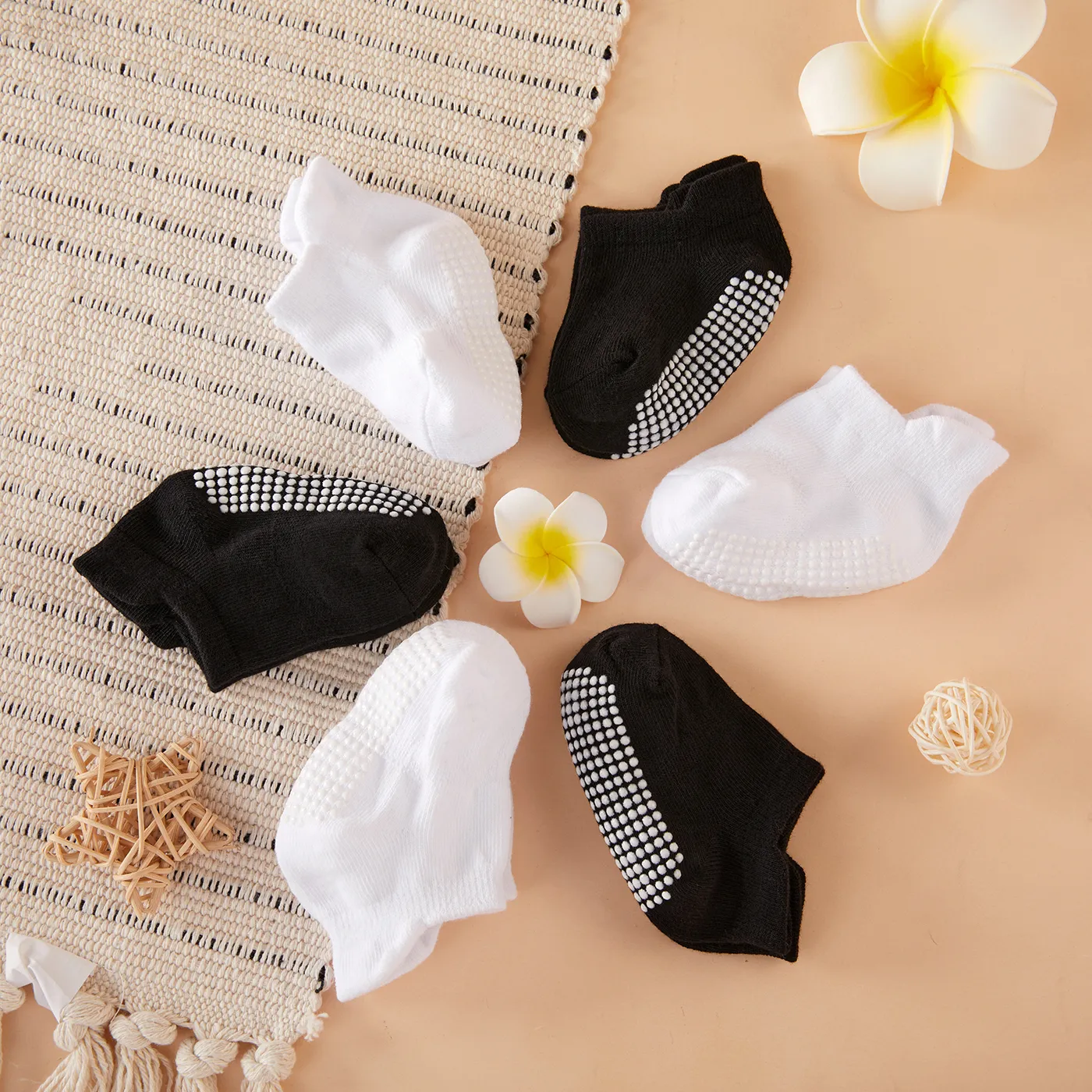 6 Pairs Baby Minimalist Solid Socks  big image 1