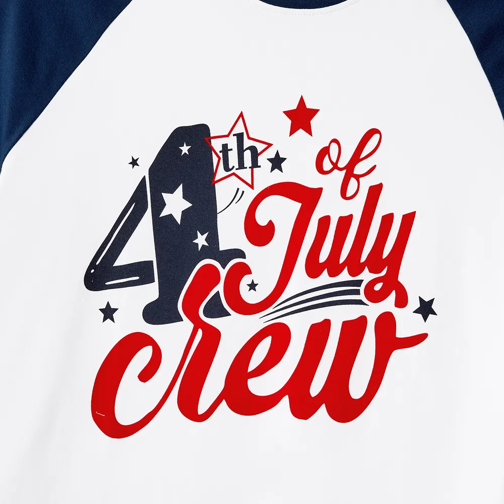Independence Day Family Matching Print Spliced Dresses and T-shirts Sets big image 20