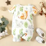 Baby Boy/Girl Cotton Short-sleeve Allover Animal Print Romper  image 2