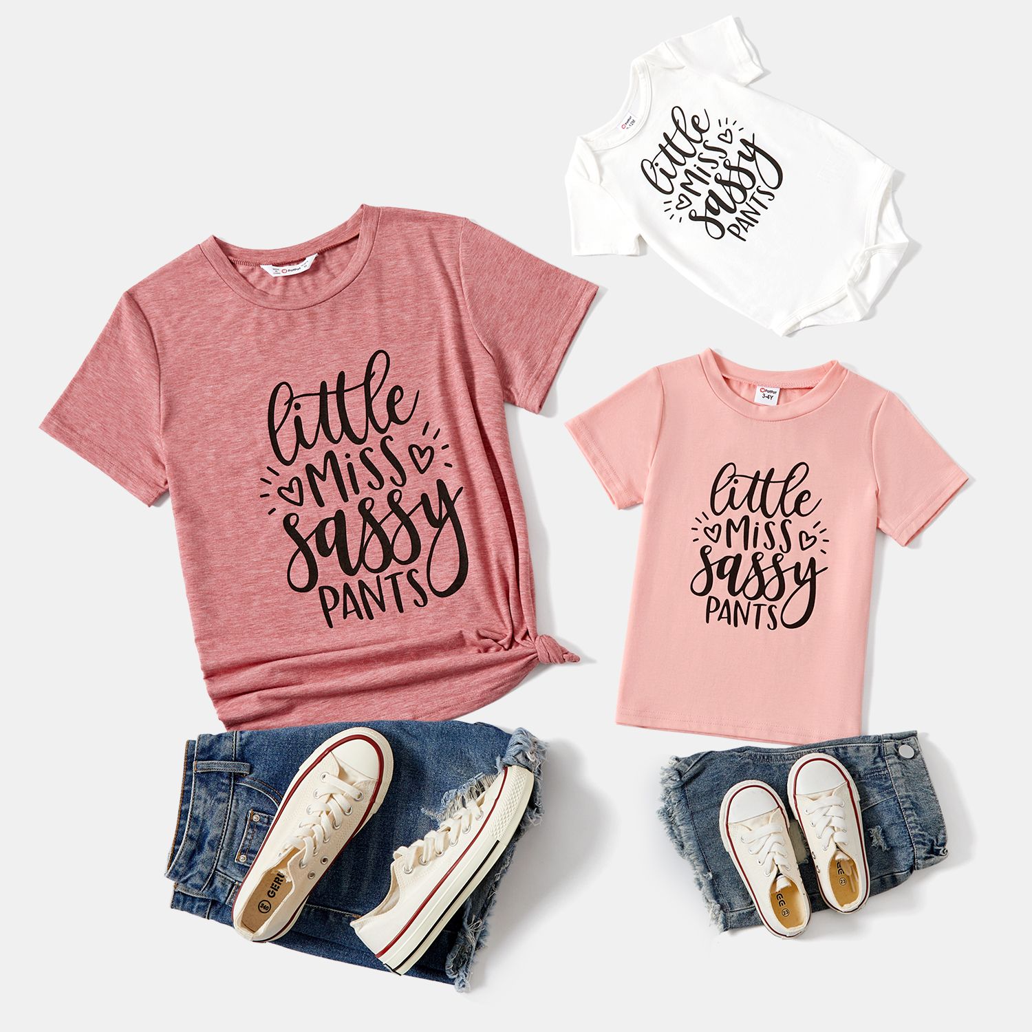

Mommy and Me Letter Print Short-sleeve Tee