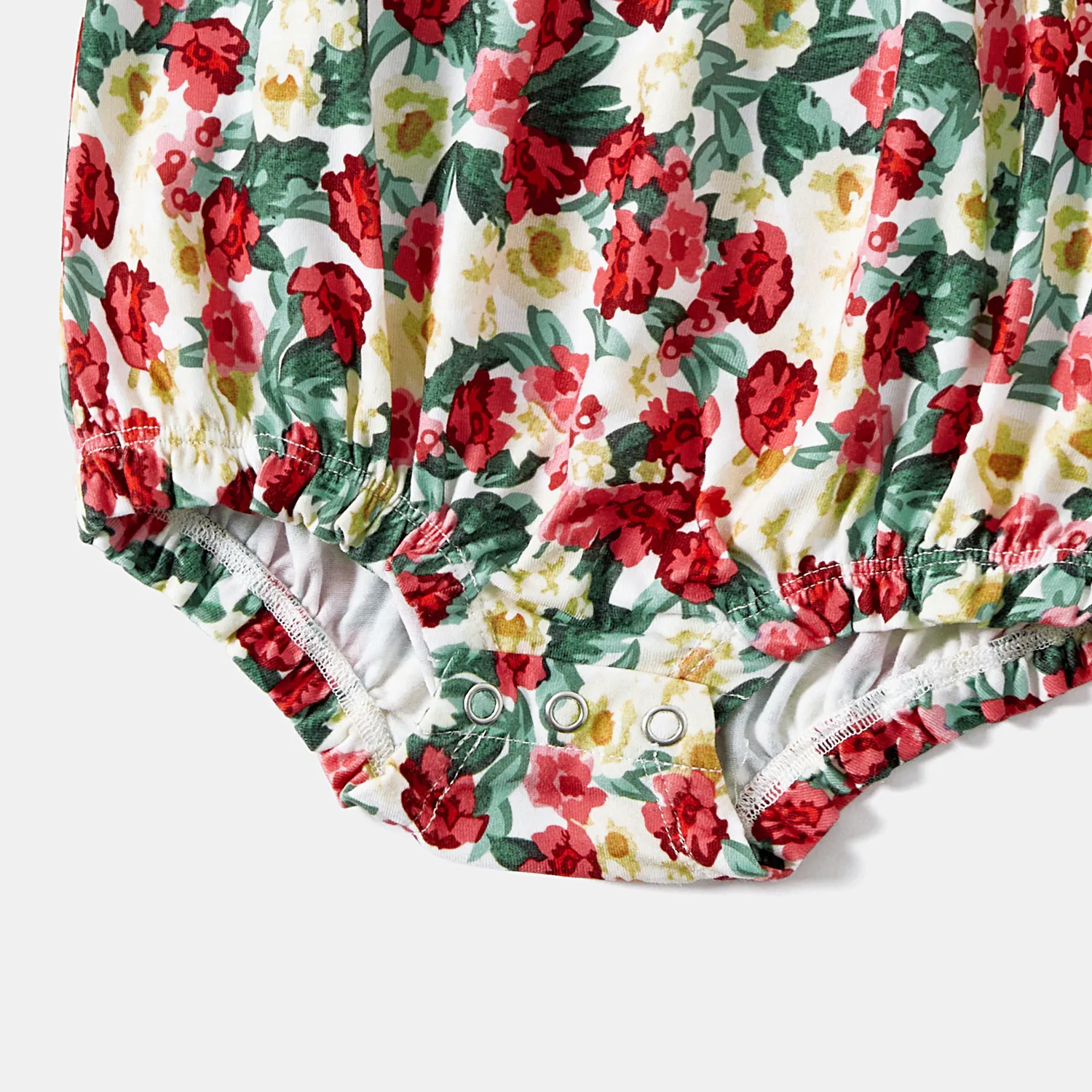 Mommy and Me Floral Print Ruched Side Slip Dresses  image 4