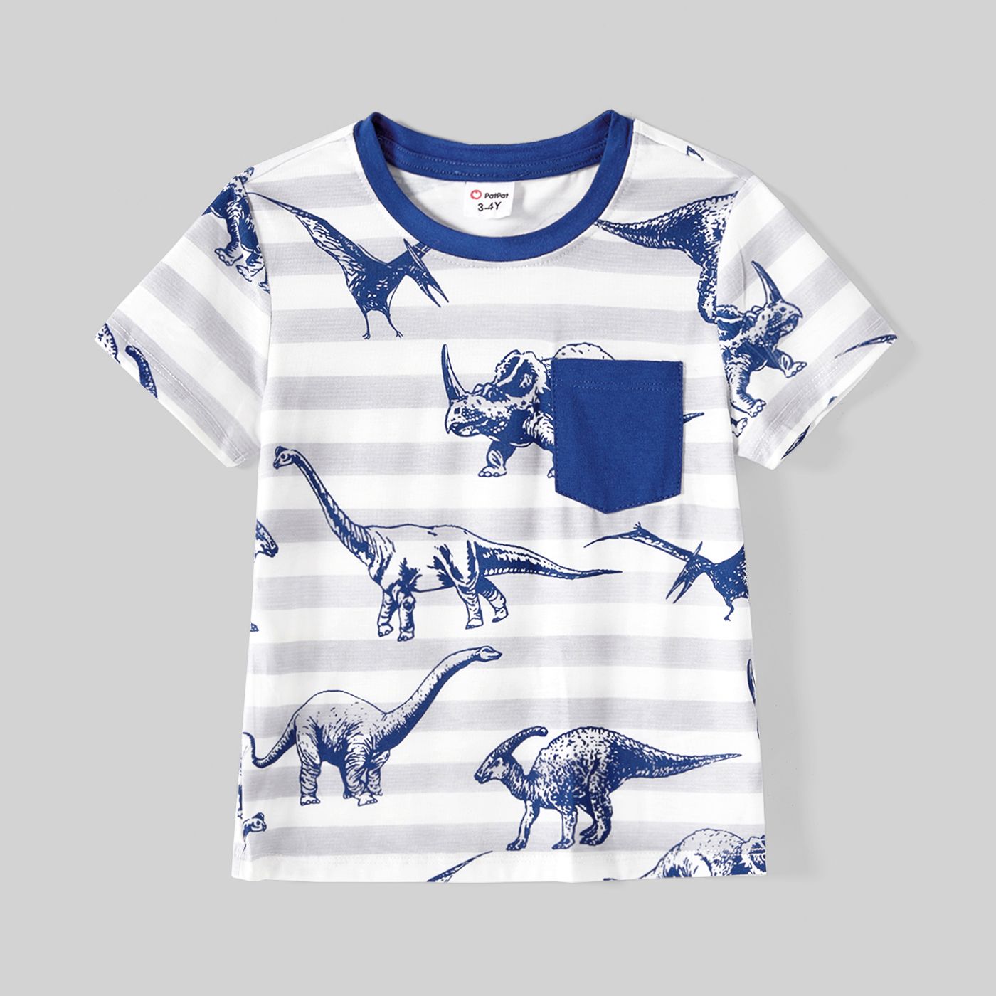 Family Matching Cotton Short-sleeve T-shirts And Allover Dinosaur Print Spliced Naiaâ¢ Dresses