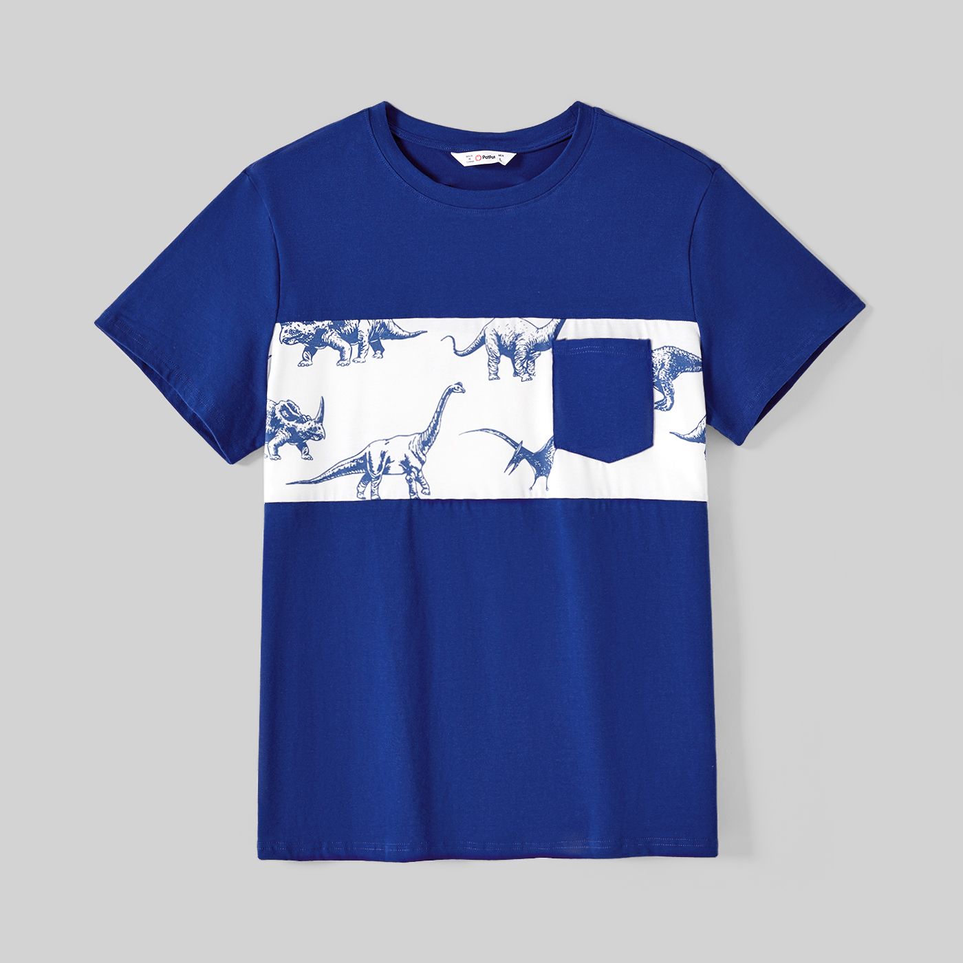 Family Matching Cotton Short-sleeve T-shirts And Allover Dinosaur Print Spliced Naiaâ¢ Dresses