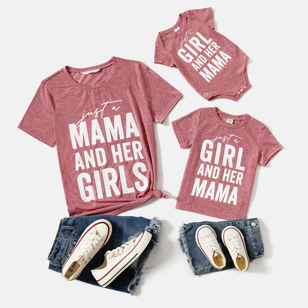 Mommy and Me Short-sleeve Letter Print Tee big image 2