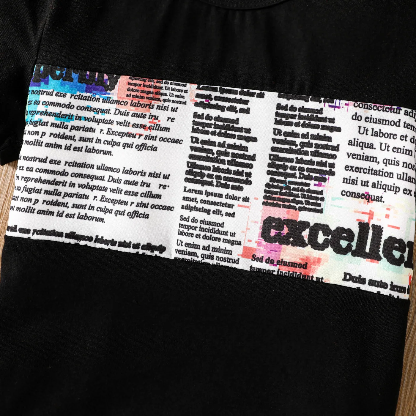 2Pcs Toddler Boy Colorblock Letter Print Cotton Tee & Shorts Set ColorBlock image 4